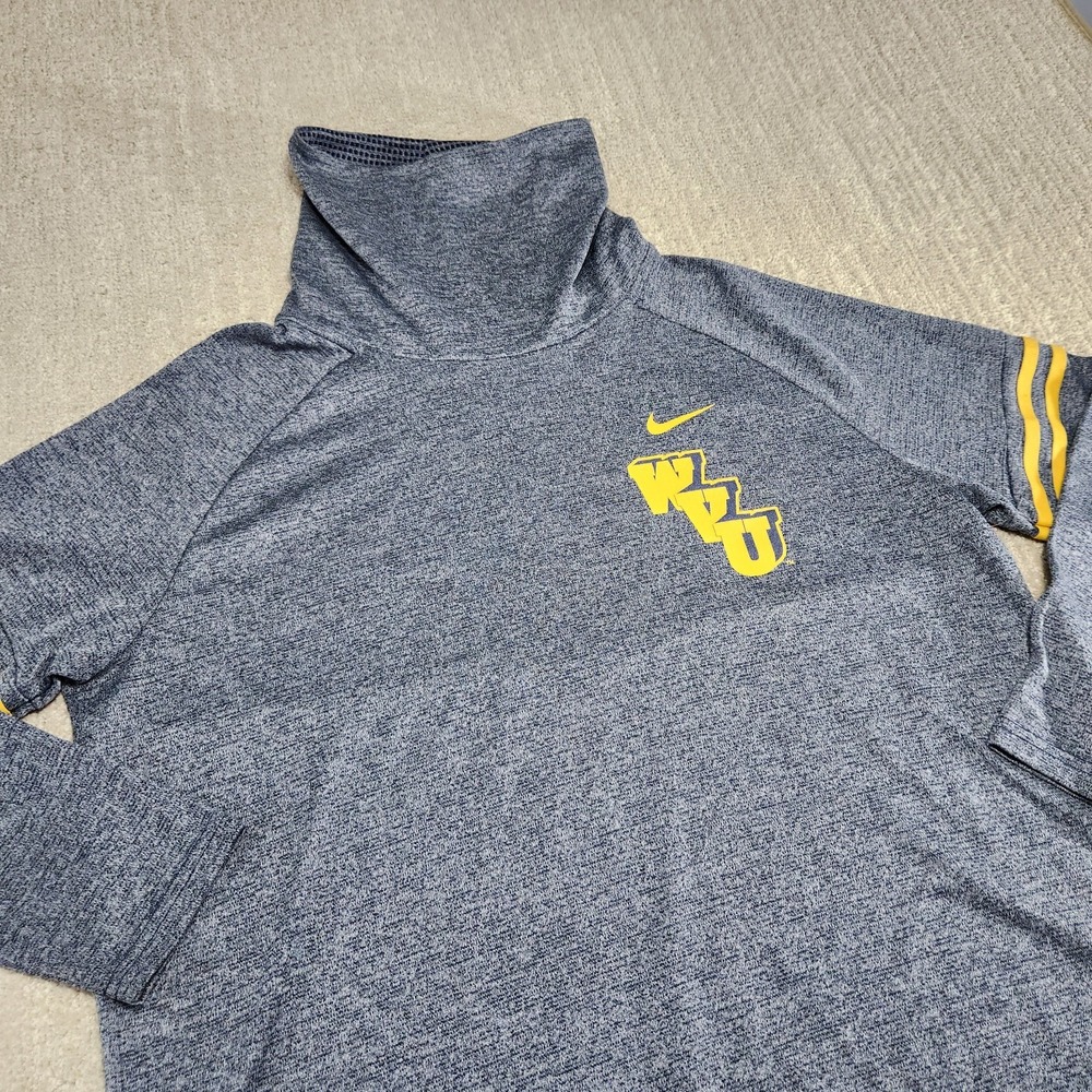WVU Mountaineers Sweatshirt Women XL Nike Mock Neck NCAA‎ College Football Blue